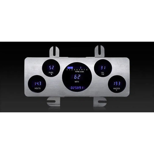 Dakota Digital 1940 Ford Series III Chrome Gauge Kit with Teal/Blue Display VFD3-40F-C-Z