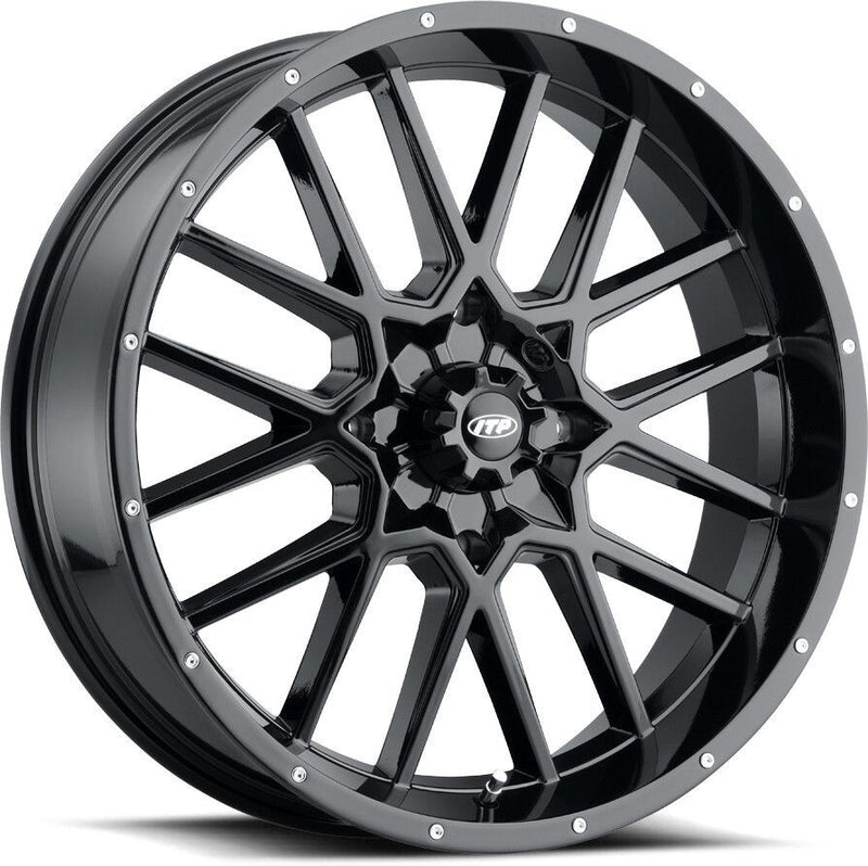Load image into Gallery viewer, ITP Hurricane 20&quot; Matte Black Wheels And Versa Cross XTR Tires [35x10-20]
