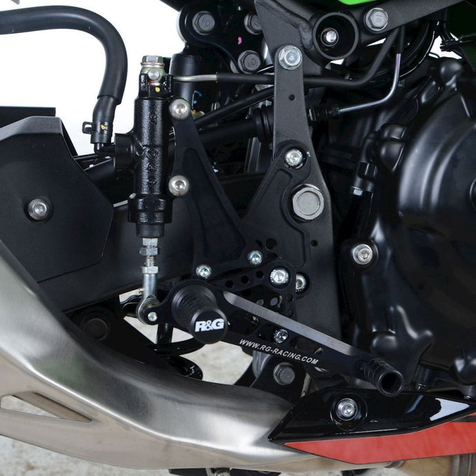 R&G Racing Black Adjustable Rearsets For 2018-2020 Kawasaki Ninja 250