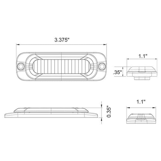 Thin Mount Red LED Strobe Light