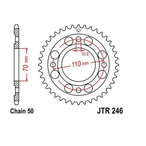 Steel Rear Sprocket 34T for Street HONDA CB400T I/II 1978-1979
