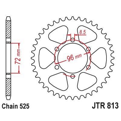 JT Sprockets Rear Steel Sprocket 40 Tooth 40T 525 Chain For Suzuki TS250 B,C,N,T,X 1977-1981 JTR813.40