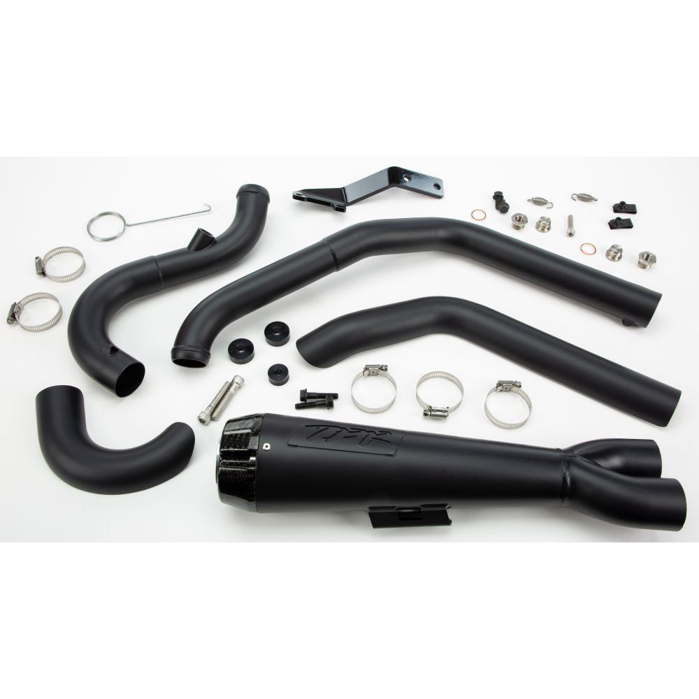 Two Brothers Racing Comp-S 2-into-1 Black Full Exhaust System with Carbon Fiber End Cap 005-4960199-B
