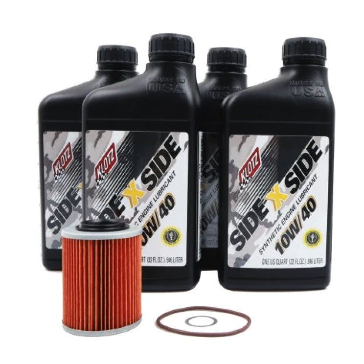 Load image into Gallery viewer, Klotz Synthetic 10W/40 Oil Change Kit with Hiflo Filter For Can-Am Maverick X3 Turbo and Non-Turbo
