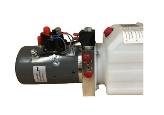 Hydraulic Jack Power Unit Works with Ram Hydraulic Jacks - Dual acting, 4 Quart Reservoir