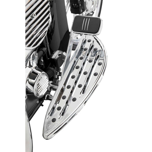 Arlen Ness Chrome Deep Cut Driver Stretched Floorboards for Harley FLH FLST FLD