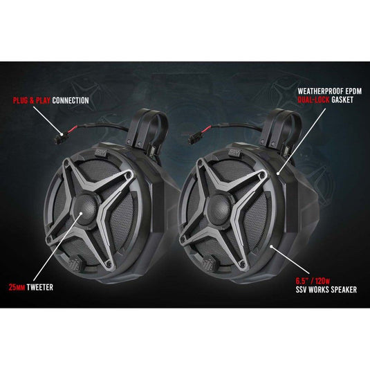 SSV Works 5 Speaker Audio System With Ride Command For Polaris Ranger XP 1000 2018-2022