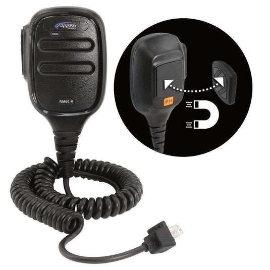 Rugged Radios Hand Mic for RM45 & RM60 Mobile Radios with Scosche MagicMount HM-RM60-MM
