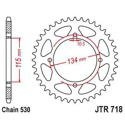 Load image into Gallery viewer, JT Sprockets Rear Steel Sprocket 46 Tooth 46T 530 Chain JTR718.46
