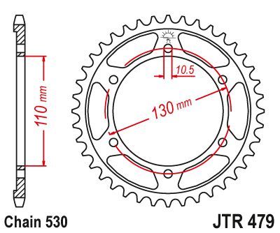Load image into Gallery viewer, JT Sprockets Rear Steel Sprocket 41 Tooth 41T 530 Chain JTR479.41
