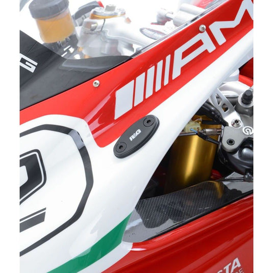 R&G Racing Black Mirror Delete Blanking Plates For 2012-2018 MV Agusta F3 675