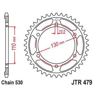 Load image into Gallery viewer, JT Sprockets Rear Steel Sprocket 44 Tooth 44T 530 Chain JTR479.44
