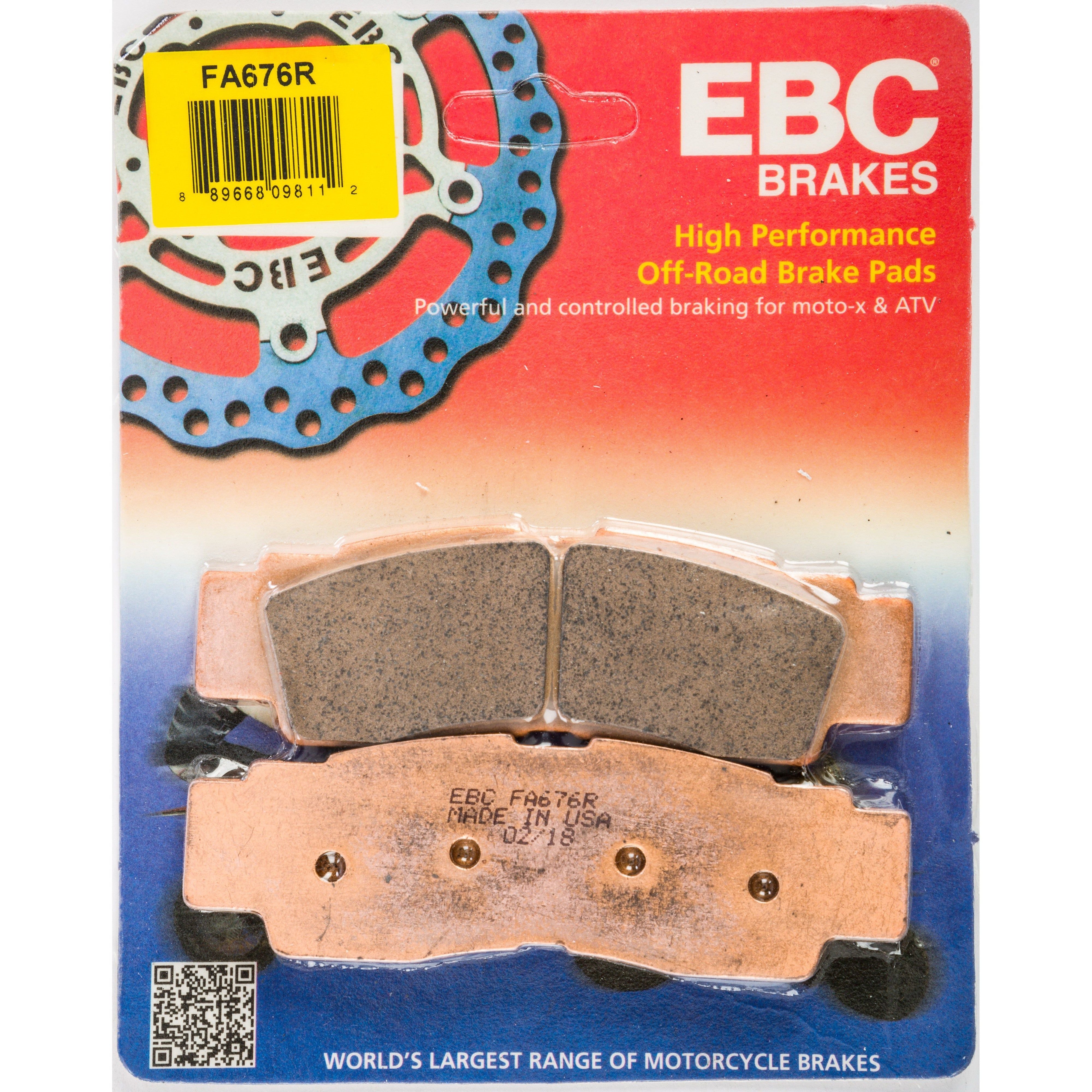 EBC 1 Pair Sintered R Series Heavy-Duty Brake Pads MPN FA676R
