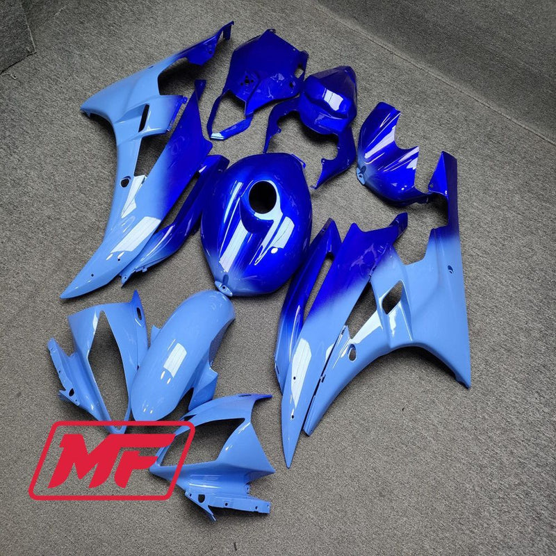 Load image into Gallery viewer, Monster Fairings Full Kit Yamaha YZF R6 06-07 Gloss Blue Gradient + Windshield + Gas Tank Cover
