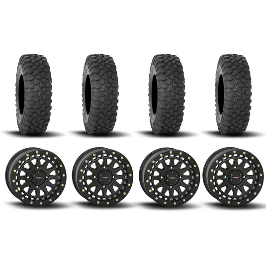System 3 SB-6 Beadlock Matte Black 15" Wheels And XC450 Tires [32x10R-15]