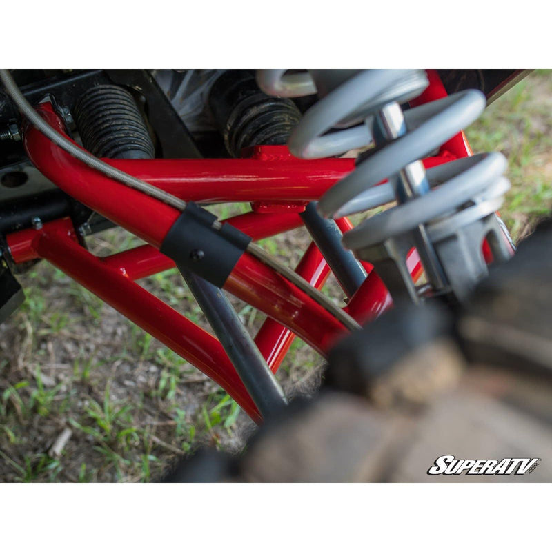 Load image into Gallery viewer, SuperATV Polaris RZR XP Turbo High-Clearance Lower A-Arms Red Non-Adjustable Pivot Blocks AA-P-RZRXPT-HC-NAP-SBJ-B2-03
