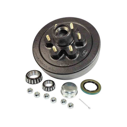 Trailer Hub and Drum Assembly 6 on 5-1/2" Bolt Circle, 3,000 lbs. Capacity for 1-3/4" To 1-1/4" Tapered Spindles