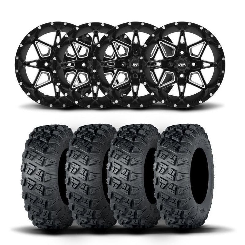 Load image into Gallery viewer, ITP Tornado 15&quot; Matte Black Wheels And Versa Cross XTR Tires [33x10-15]
