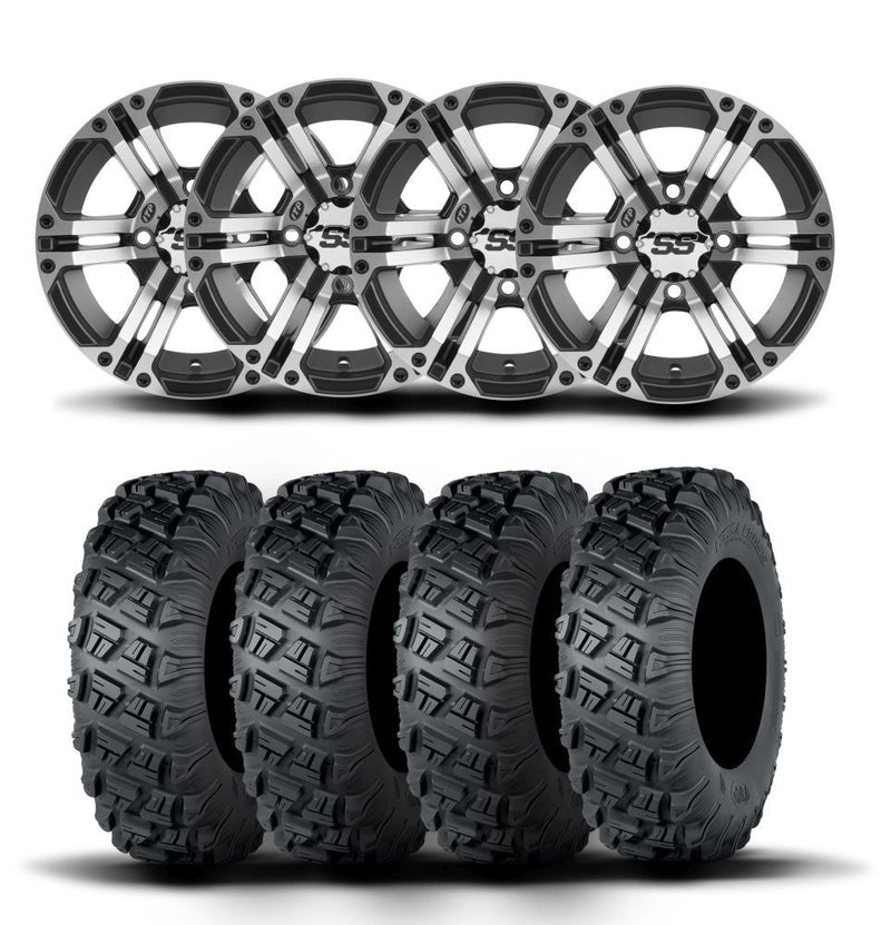 Load image into Gallery viewer, ITP SS212 14&quot; Machined Black Wheels And Versa Cross XTR Tires [28x10-14]
