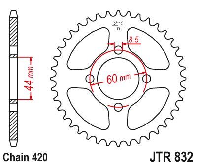 Load image into Gallery viewer, JT Sprockets Rear Steel Sprocket 48 Tooth 48T 420 Chain JTR832.48
