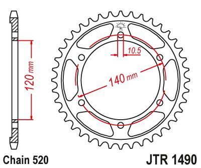 Load image into Gallery viewer, JT Sprockets Rear Steel Sprocket 43 Tooth 43T 520 Chain JTR1490.43
