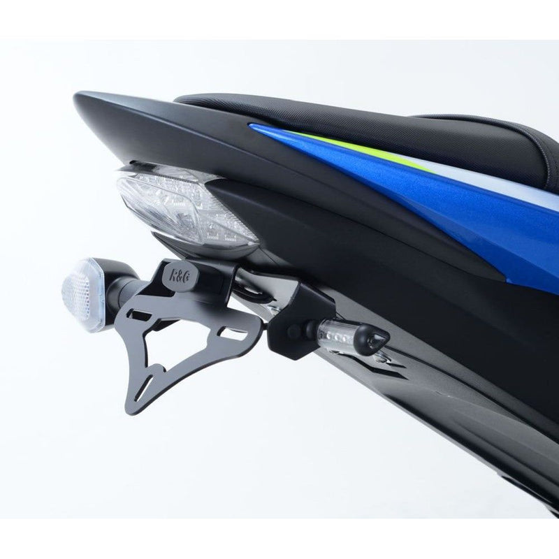 Load image into Gallery viewer, R&amp;G Racing Black Tail Tidy License Plate Holder For 2016-2017 Suzuki GSXS1000
