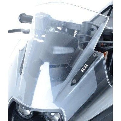 Load image into Gallery viewer, R&amp;G Racing Black Mirror Delete Blanking Plates For 2015-2020 KTM 390 RC
