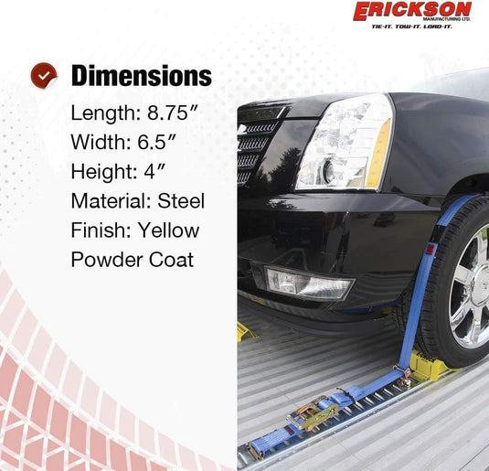 E-Chock Wheel Chocks with 5-Foot Metal Mounting Tracks, Yellow and Gray, Set of 2
