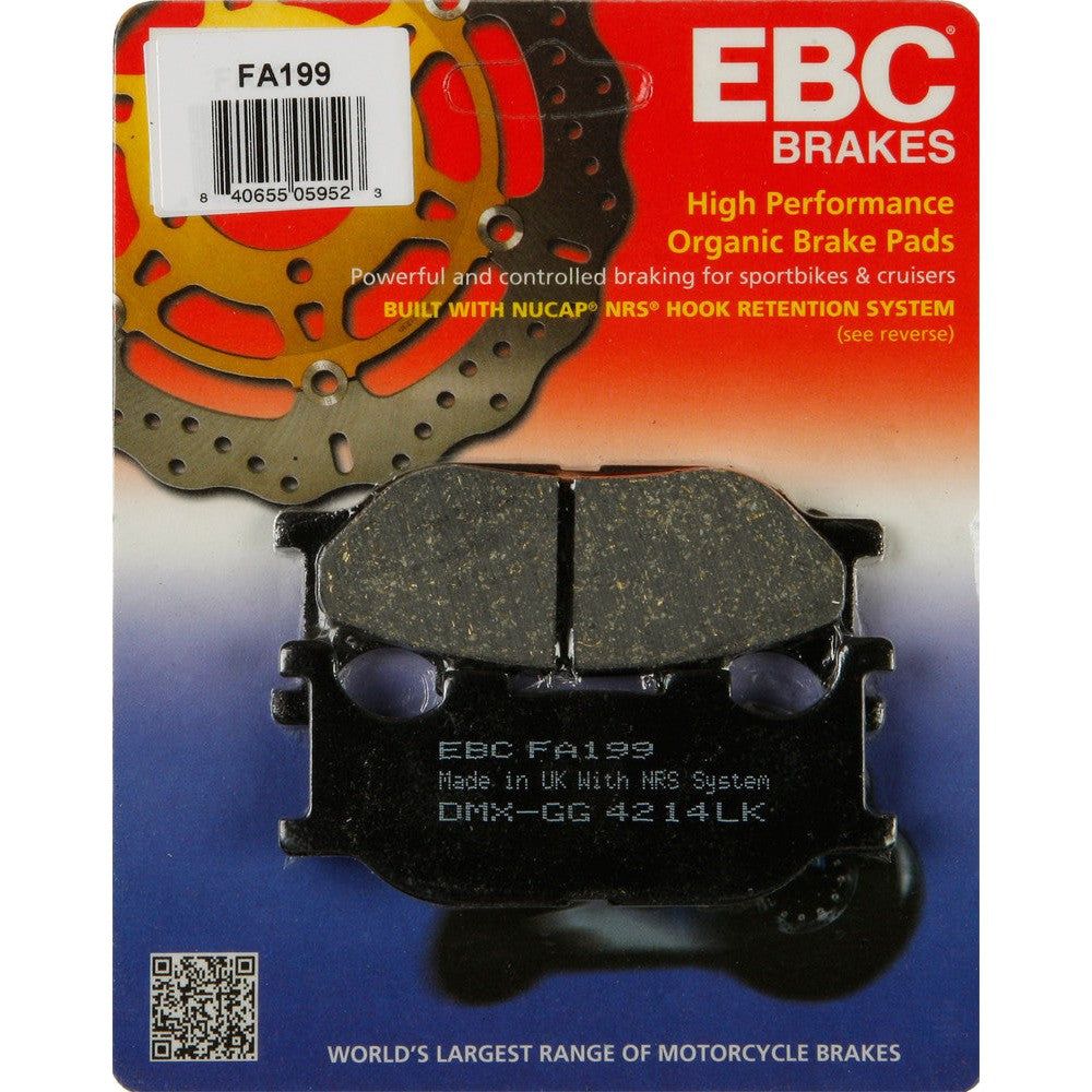 EBC 1 Pair Premium SFA Organic OE Replacement Brake Pads MPN FA199