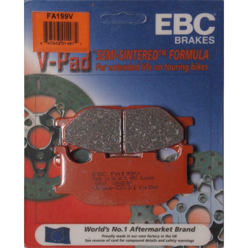 EBC 1 Pair V-Pad Semi-Sintered Touring Brake Pads MPN FA199V