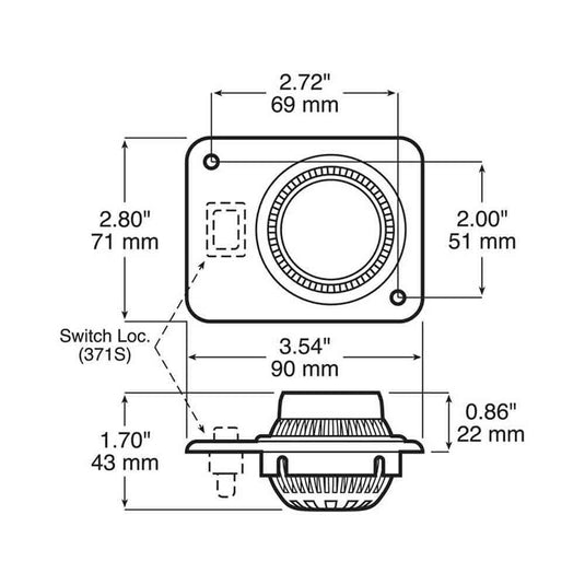 LED Interior Swivel Light With Switch - Recessed Mount