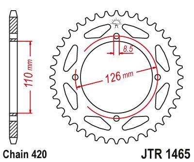 Load image into Gallery viewer, JT Sprockets Rear Steel Sprocket 46 Tooth 46T 420 Chain JTR1465.46
