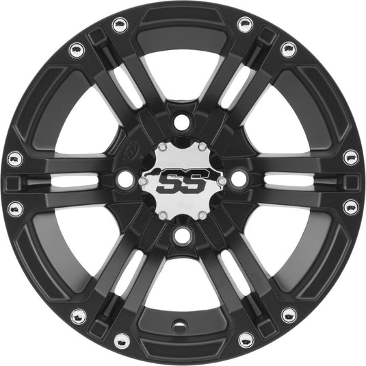 ITP Set of Four SS212 Alloy Wheels Matte Black 12x7 4/137 12mm 5+2