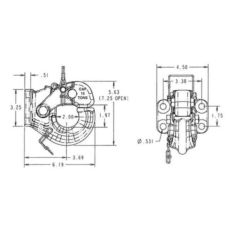 Load image into Gallery viewer, Buyers 15 Ton Standard Pintle Hook (PH-15)
