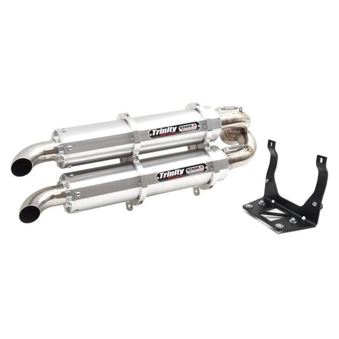 Trinity Racing Stage 5 Dual Slip On Exhaust Stainless Steel Muffler TR-4160S-SS