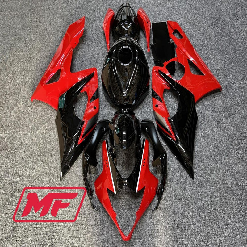 Load image into Gallery viewer, Monster Fairings Full Kit Suzuki GSXR1000 05-06 Gloss Black and Red + Windshield + Gas Tank Cover
